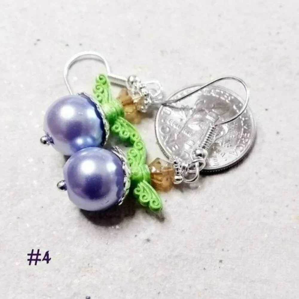 Super Cute! Hand Painted! Colorful Tiny Saucy Angel Earrings! - Picture 2 of 5